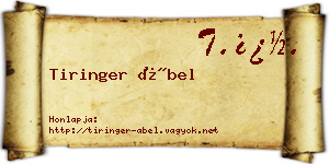 Tiringer Ábel névjegykártya